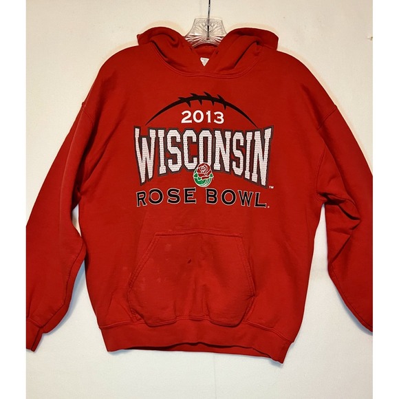 Gildan Tops - NCAA Wisconsin Badgers 2013 Rose Bowl‎ Hoodie Gildan